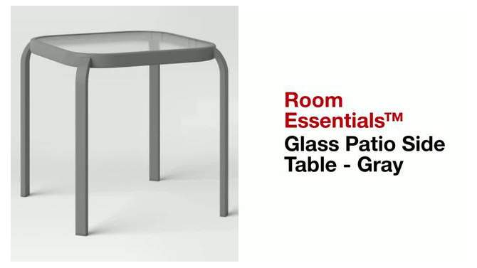 Glass Patio Side Table - Black - Room Essentials&#8482;, 2 of 7, play video