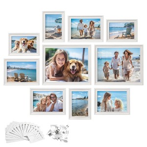 Picture Frames with 16 Mats, Set of 10 Collage Photo Frames, Two 8x10, Four 5x7, Four 4x6 Frames - 1 of 4