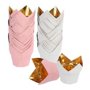 Unique Bargains Party Christmas Cake Muffins Greaseproof Paper Tulip Baking Cups 50 Pcs - 1 of 4