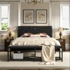 VECELO Queen Size Upholstered Bed Frame with Storage End of Bed Bench, Platform Bed with Headboard & Charging Station, Black - 4 of 4
