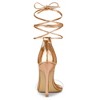 Allegra K Women's Opened Toe Clear Strap Stiletto Heel Lace Up Sandals - 4 of 4