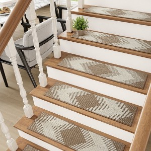 MontVoo High-Low Bohemian Non-Slip Stair Treads Beige pack of 15 - 1 of 4