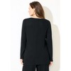 Catherines Women's Plus Size Anywear Hacci Rib V-Neck Top - 3 of 4