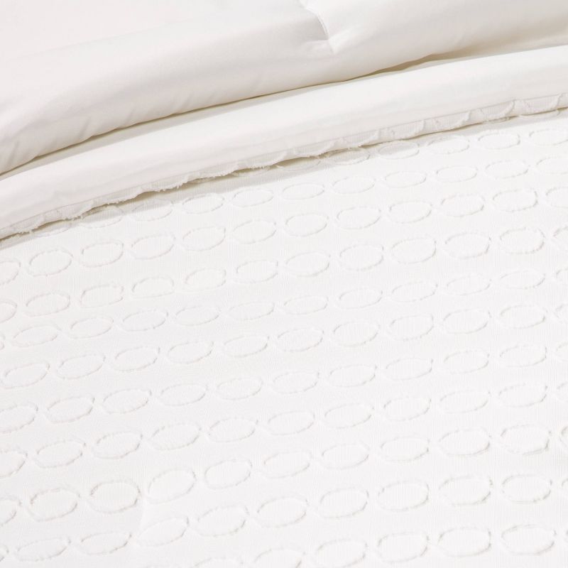 8pc Clipped Jacquard Geo Circle Comforter Bedding Set White - Threshold™, 3 of 11