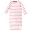 Touched by Nature Baby Girl Organic Cotton Long-Sleeve Gowns 3pk, Pink Gray Scribble, 0-6 Months - 4 of 4