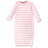 Touched by Nature Baby Girl Organic Cotton Long-Sleeve Gowns 3pk, Pink Gray Scribble, 0-6 Months - image 4 of 4