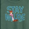 Women's - Zootopia - Nick The Fox Stay Wilde Lightweight French Terry Wide Neck Long Sleeve Graphic Shirt - 2 of 4