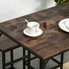 HOMCOM 5-Piece Industrial Dining Table Set, Bar Table & 4 Stools Set, Space Saving for Pub & Kitchen, Black/Brown - 4 of 4