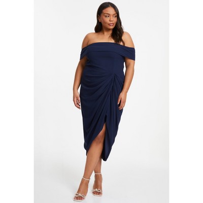 Plus Size Chiffon Ruched Midi Dress : Plus Size Chiffon Ruched Midi  Dressnavy16 : Target