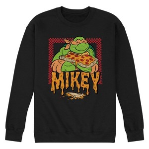 Men's - Teenage Mutant Ninja Turtles - Mikey Pizza Graphic Fleece Sweatshirt - 1 of 4