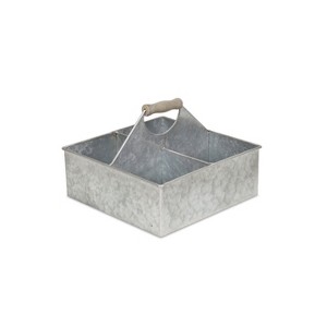 Cheung's Arlo Galvanized 4 Slot Square Caddy - 1 of 4