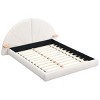 Boucle Upholstered Platform Bed with Arched Headboard and Built-In Side Table, Modern Floor Standing Frame Bed-Baofuwish - 3 of 4