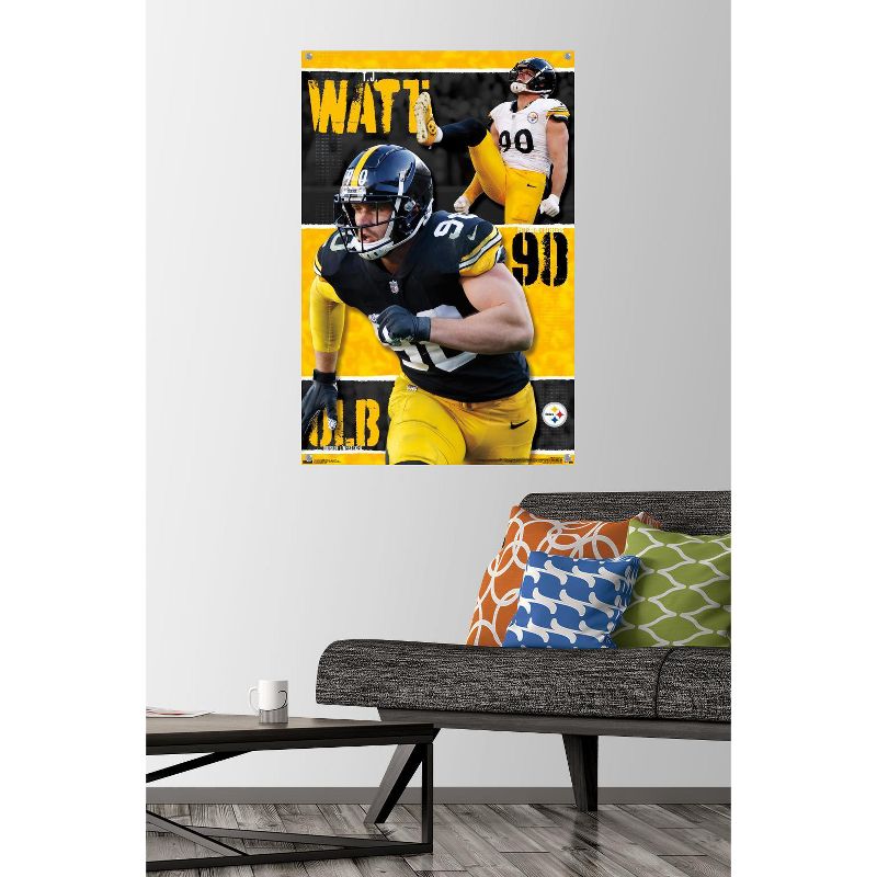 Trends International NFL Pittsburgh Steelers - T.J. Watt 24 Unframed Wall Poster Prints, 2 of 7