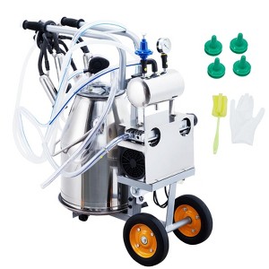 Cow Milking Machine, 25L Stainless Steel Bucket Portable Cow Milking Machine, Milker Machine 5-8 Cows per Hour, Bucket Milker for Cattle and Goat - 1 of 4