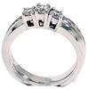 Pompeii3 1ct Diamond Engagement Wedding Ring Set 3-Stone Channel Set Round Cut Solitaire - 3 of 4