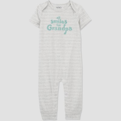 Image of Carter's Just One You®️ Baby Family Love Grandpa Romper - Blue/Gray Newborn