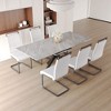 NicBex Dining Table Set for 6 Modern Extendable Dining Room Table with MDF Marble Pattern Tabletop and 6 PU Chairs for Kitchen - 3 of 4