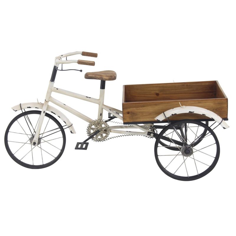 48&#34; Wide Planter Rustic Iron Bicycle Inspired Flower Cart Brown - Olivia &#38; May, 1 of 19