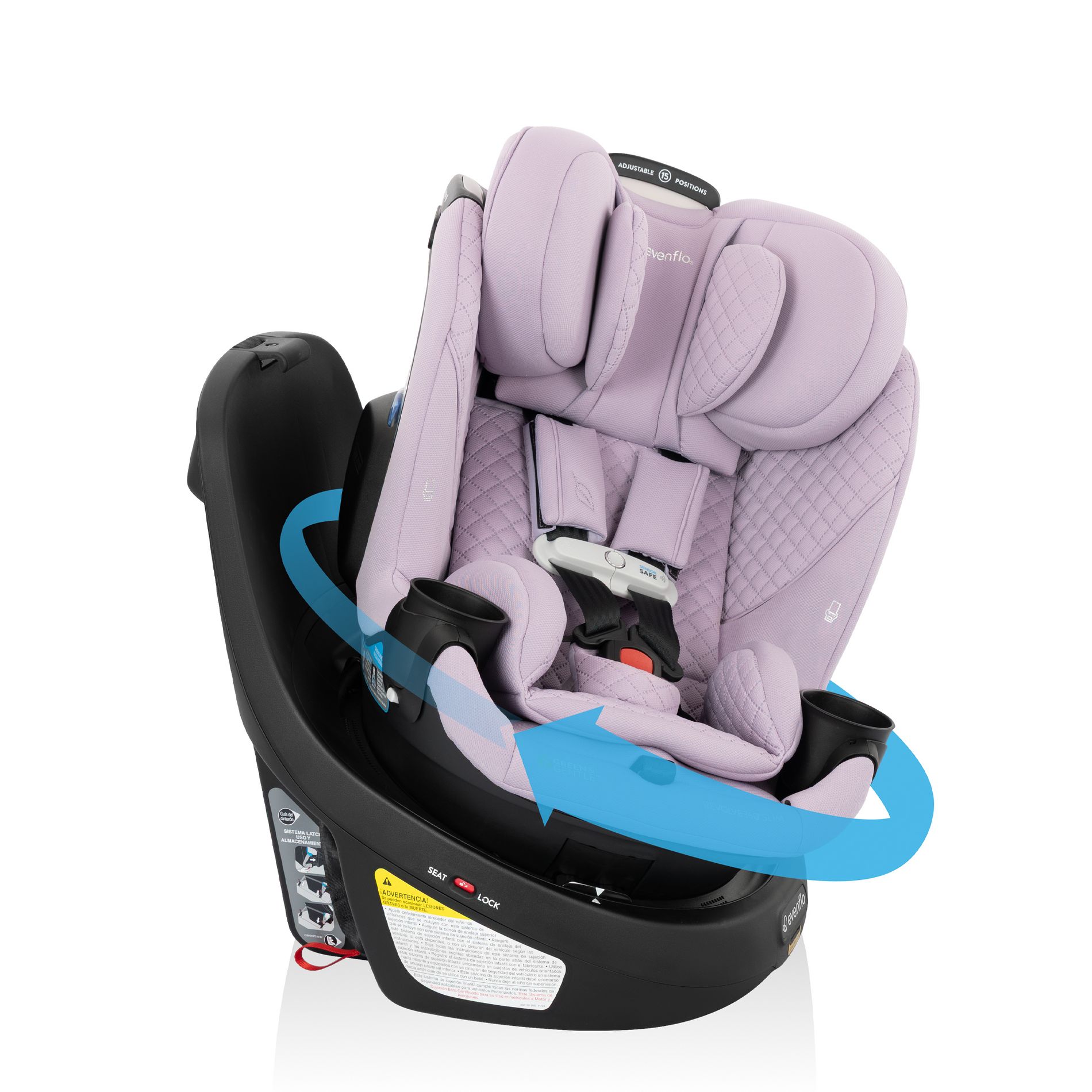 Evenflo Gold Revolve 360 Slim 2-in-1 Rotating Convertible Car Seat - Agate: 28.2 lbs, Minimum Weight 4 lbs