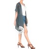 LA LEELA Women's Open Front Summer Vacation Beachwear Short Bathing Suit Cardigan Holiday Swimwear Duster Beach Swim - 2 of 4