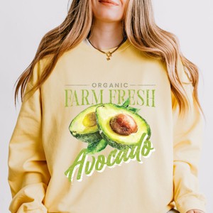 Simply Sage Market Farm Fresh Avocado Watercolor Lightweight Garment Dyed Sweatshirt - 1 of 4