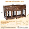 Dog Crate Furniture with 5 Doors, 58" Wooden Dog Kennel End Table with Large Capacity Drawers, Dog House with Openable Divider - 2 of 4