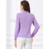 INSPIRE CHIC Women's Elegant Long Sleeve Ruffle Tie Neck Business Work Top - 4 of 4