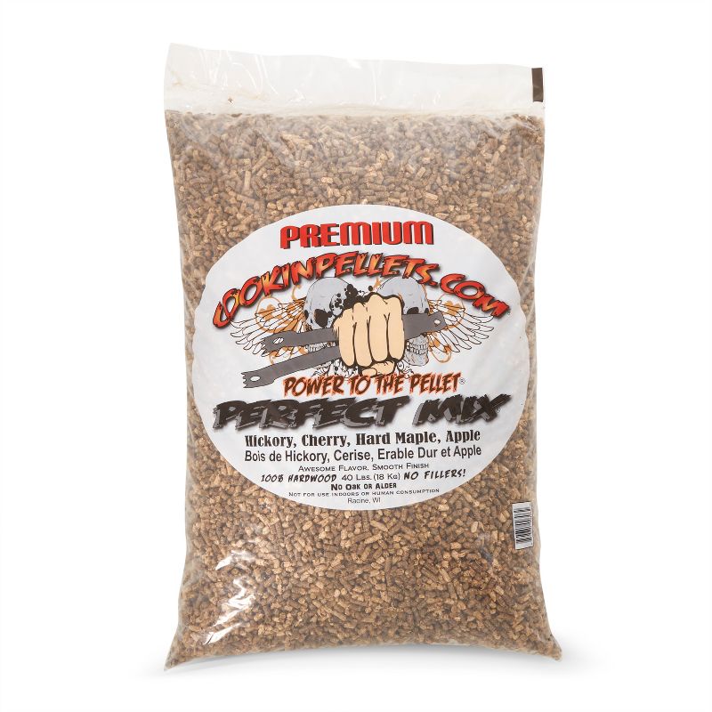 CookinPellets 40PM Perfect Mix 100 Percent Natural Hickory, Cherry, Hard Maple, and Apple Grill Smoker Hardwood Wood Pellets, 40 Pound Bag (5 Pack), 3 of 8