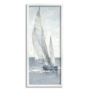 Stupell Industries Grey Sailboat Nautical Abstraction Framed Giclee Art - 1 of 4