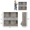 Kids Toy Storage Organizer, Kids Bookshelf with 2 Bookshelfs, 3 Removement Drawers and 2 Cubbies - 2 of 4