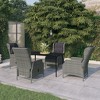 vidaXL Patio Dining Set Outdoor Dining Set Table and Chair Set for Garden - Light Gray 5 Piece 55.1" Table Length - 2 of 4