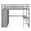 Whisen Wood Full Size Loft Bed with Built-in Wardrobe, Desk, Storage Shelves and Drawers - 4 of 4