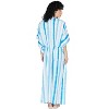 HAPPY BAY Women's Summer Vacation Loungewear Casual Long Kaftan Beach Cover Up Dress Maxi Dresses Caftans for Women 2X-3X Blue Stripes - 2 of 4
