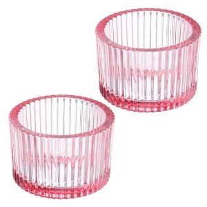 Unique Bargains Glass Table Centerpiece Decor Tea Light Candle Holders 2 Pcs 2.17" - 1 of 4