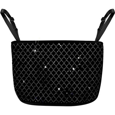 TruAIR Bling Car Net Pocket Handbag Holder (Black)