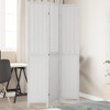 vidaXL White Room Divider in Solid Paulownia Wood and Bamboo - Privacy Folding Screen, Indoor Partition - 105-110x200cm 3 Panel - 2 of 4