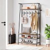 Coat Rack Shoe Bench with Hooks, Hall Trees Entryway Bench with Storage, Multifunctional Hallway Organizer - 3 of 4