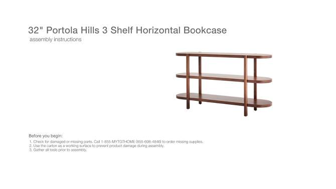 32" Portola Hills 3 Shelf Horizontal Bookcase - Threshold™ designed with Studio McGee, 2 of 15, play video