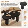 Easy Assembly Nesting Coffee Table Set of 2, Cream Style Cloud Coffee Table with Round Small Side Table - 2 of 4