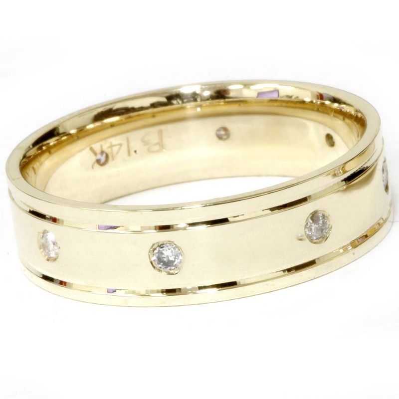 Pompeii3 Mens Diamond Wedding Ring 14K Yellow Gold, 2 of 4
