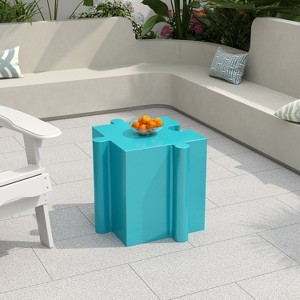 Christopher Knight Home Ava Modern Patio Lightweight Concrete Modular Puzzle Side Table with Convex Edge Design - 1 of 4