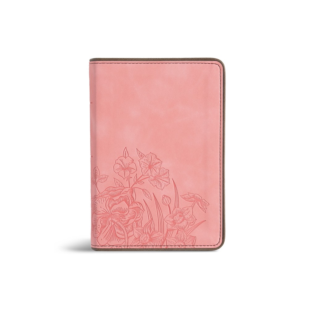 CSB Large Print Compact Reference Bible, Easy-To-Read Optimal Type, Digital Study Edition, Pink Floral Leathertouch - by Csb Bibles by Holman