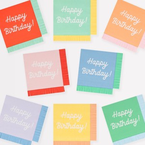Meri Meri Mixed Happy Birthday Small Napkins (Pack of 16) - 1 of 4