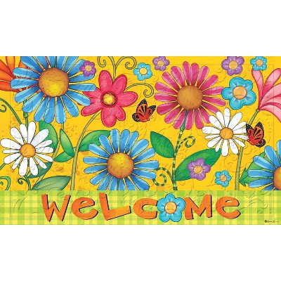 Evergreen Welcome Spring Embossed Indoor Outdoor Doormat Home Decor