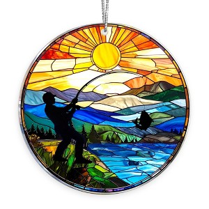 Fishing Ornament 2025, Fishing Ornaments for Christmas Tree, Acrylic Fisherman Ornament - 1 of 4