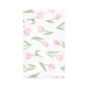 Hudson Baby Infant Girl Cotton Flannel Burp Cloths, Pink Tulips, One Size - 3 of 4
