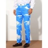 Lars Amadeus Men's Regular Fit Flat Front Colorful Printed Pants - 2 of 4