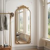 Wooakway 58" x 24" Vintage Bronze Arched Full Body Mirror with Ornate Carving Wall Mounted for Living Room Bedroom - 3 of 4