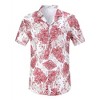 BLUEMING Men's Hawaiian Shirt Short Sleeve Floral Button Down Shirts Hot Holiday Beach Shirts - 2 of 4
