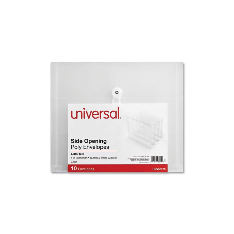 Universal Side Opening Poly Envelopes, 1" Expansion, Letter Size, Clear, 10/Pack, 2 of 6